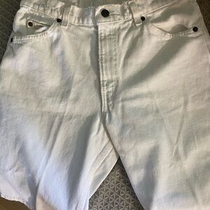 Vintage Orange Tab Levi's 550 Men's White Denim Shorts
